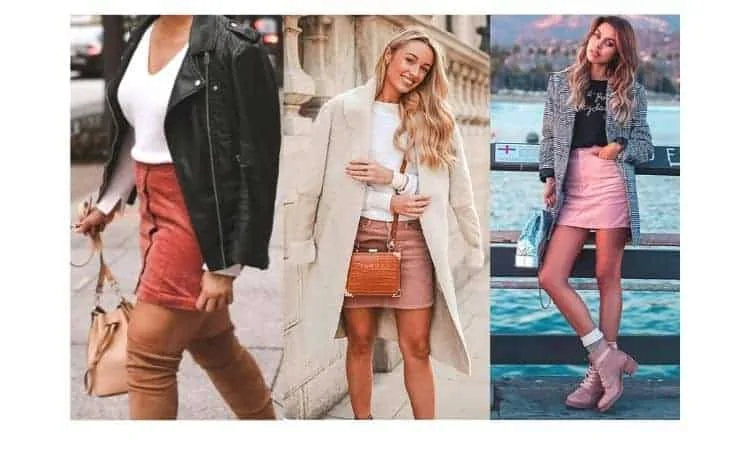 what to wear with a pink corduroy skirt