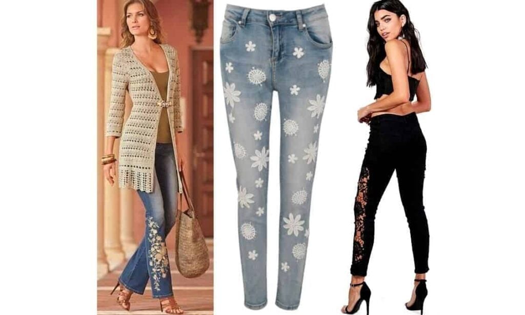 what to wear with crochet jeans