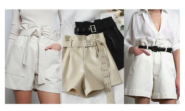 what to wear with paper bag shorts