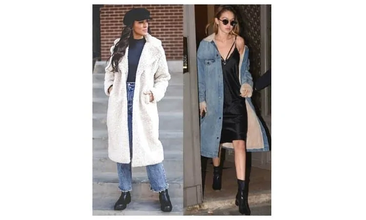 what to wear with a sherpa jacket