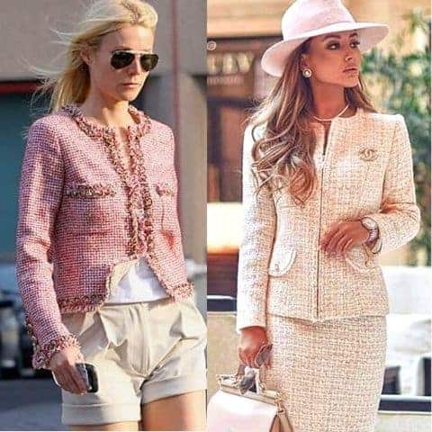 how to wear Chanel style tweed jacket, how to wear tweed coat with jeans women