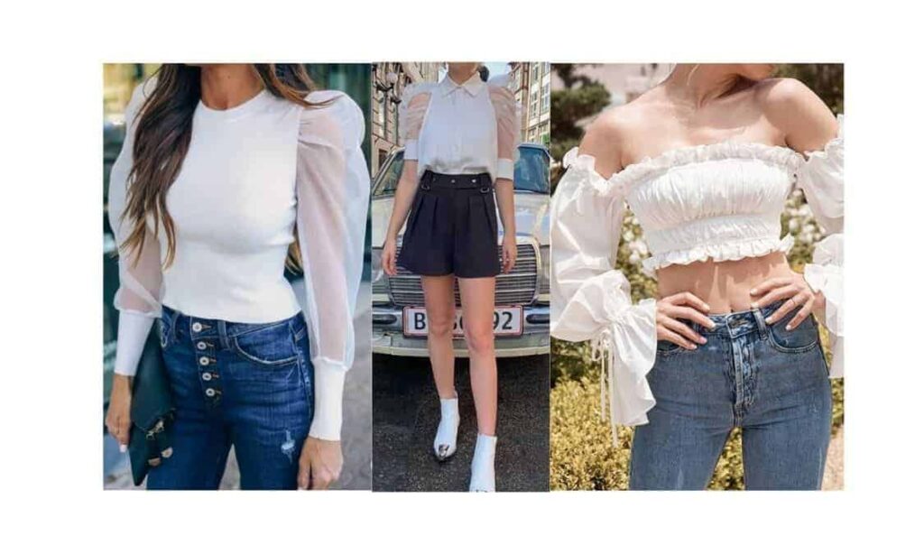what to wear with a puff sleeve top