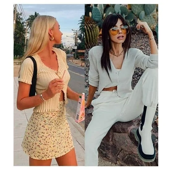 how to style a cropped cardigan , women fashion outfit tips