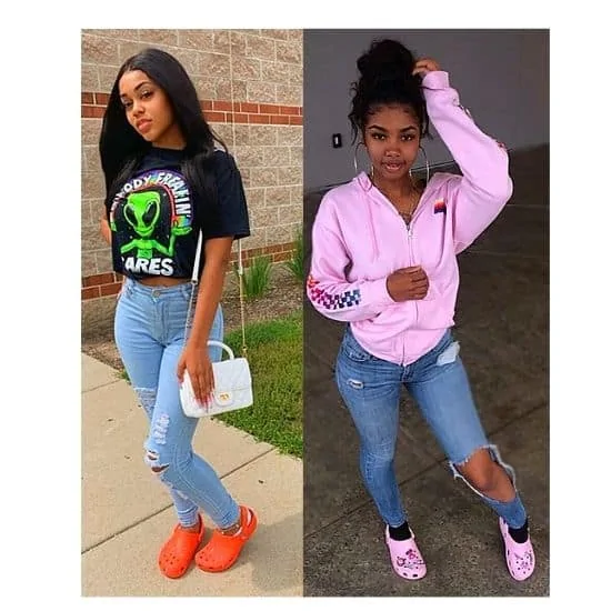 what to wear with crocs - lady outfit ideas