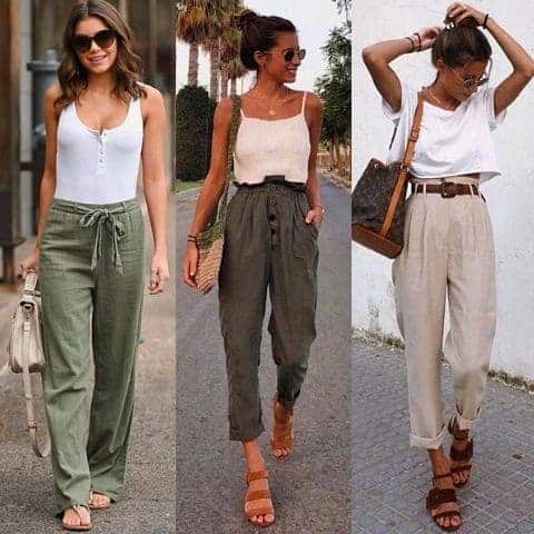 what to wear with linen pants ladies