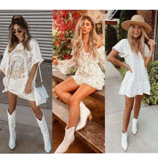 what to wear with white boots ladies in summer