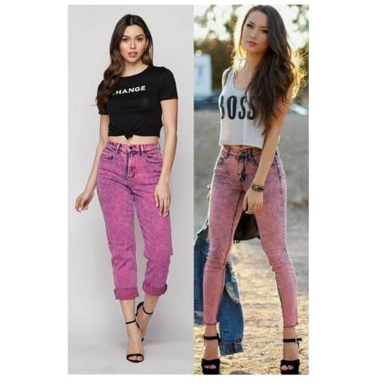 18 PINK JEANS OUTFIT IDEAS in 2022! what to wear with pink jeans