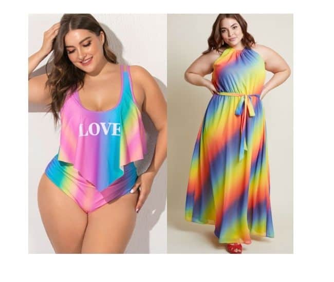 pride outfit ideas plus size, rainbow outfits for pride