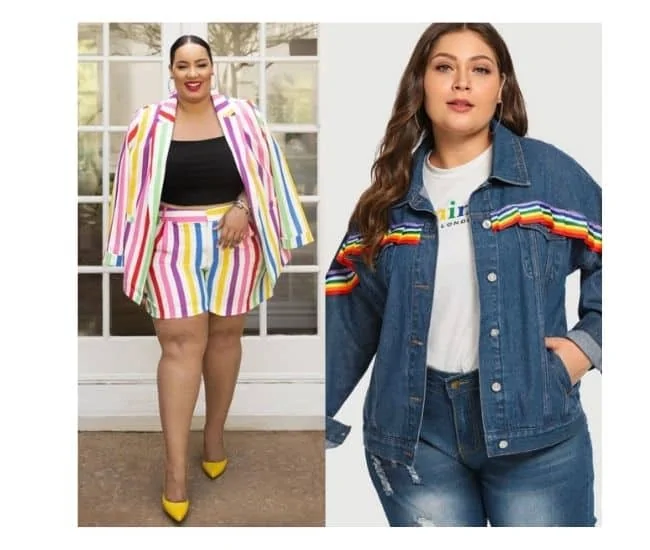 pride outfit ideas plus size, rainbow outfits for pride