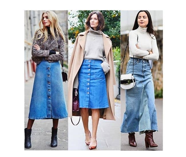 32 outfits in 2022 What to wear with a long denim skirt? LADYREFINES♥