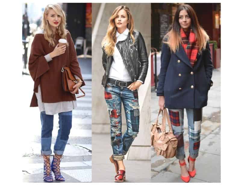 what to wear with patchwork jeans
