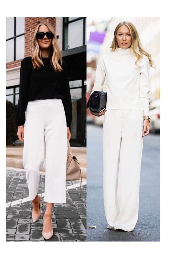 How to wear winter white pants