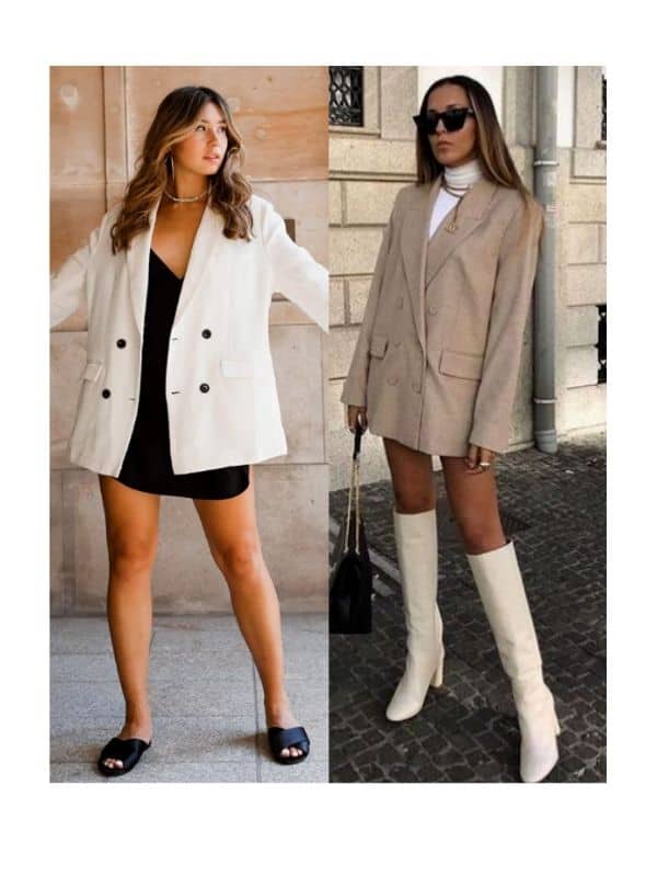 Dress oversized double breasted blazer casually