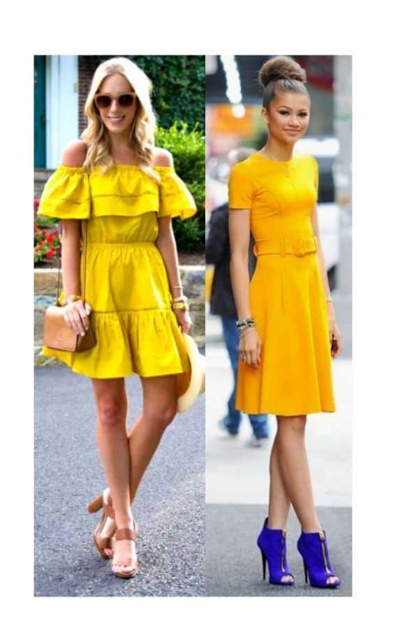 *2023*28 ShowStopping mustard yellow dress & skirt outfit!