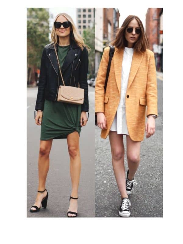 T shirt dress outfit ideas for winter