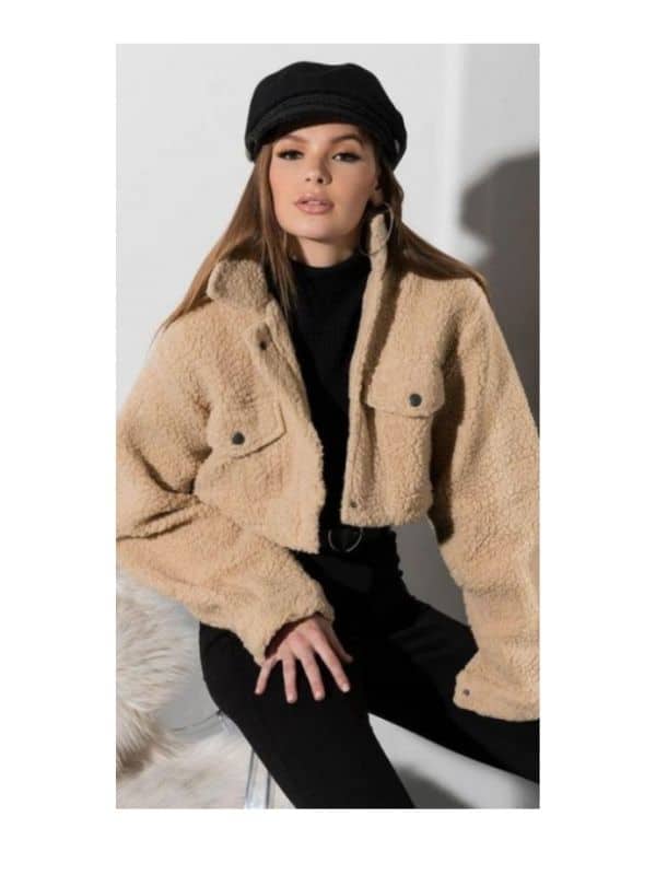 white teddy jacket outfit