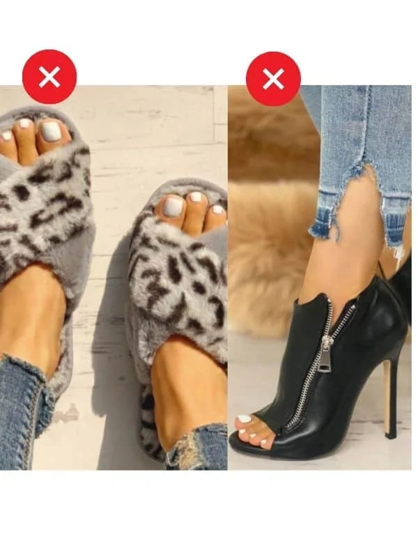 What shoes NOT to wear for watching hockey