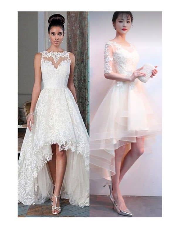 What shoes to wear with a high low wedding dress
