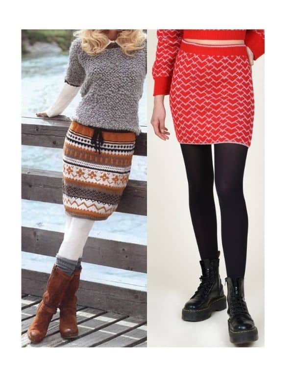 what to wear with knitted skirt