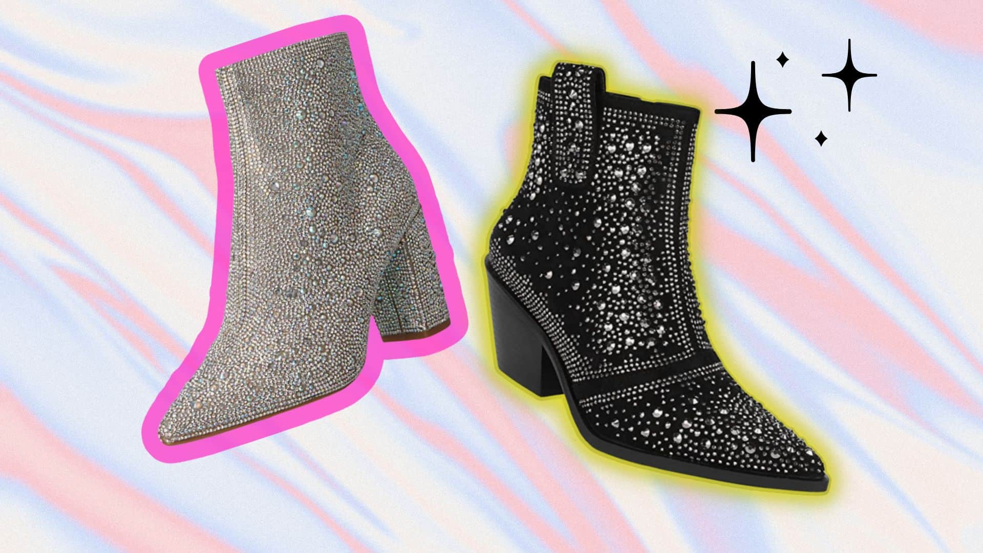 18 GLITTER BOOTS OUTFIT 2023! How to wear rhinestone boots? - LADYREFINES♥