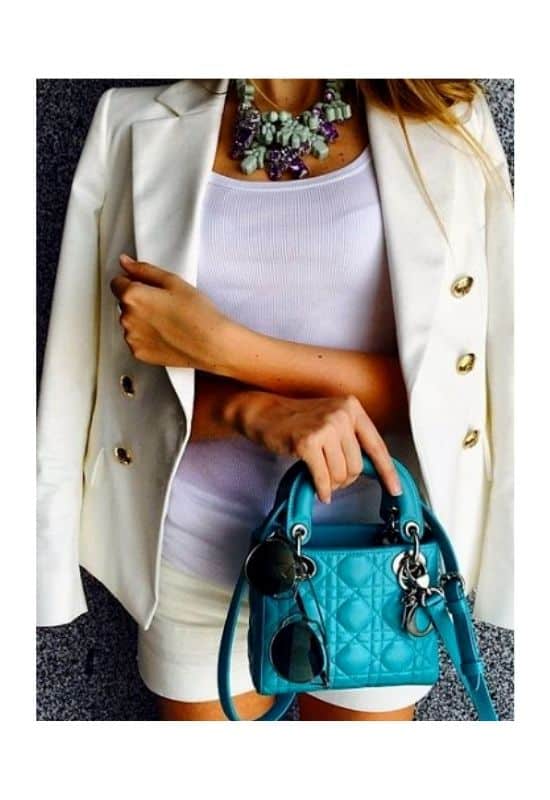 teal lady dior bag outfit