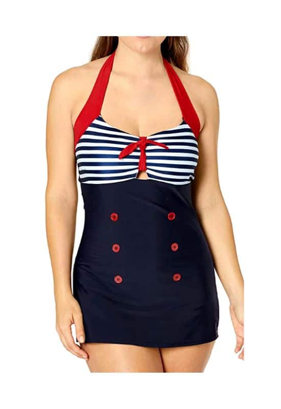 One-piece retro sailor swimsuit