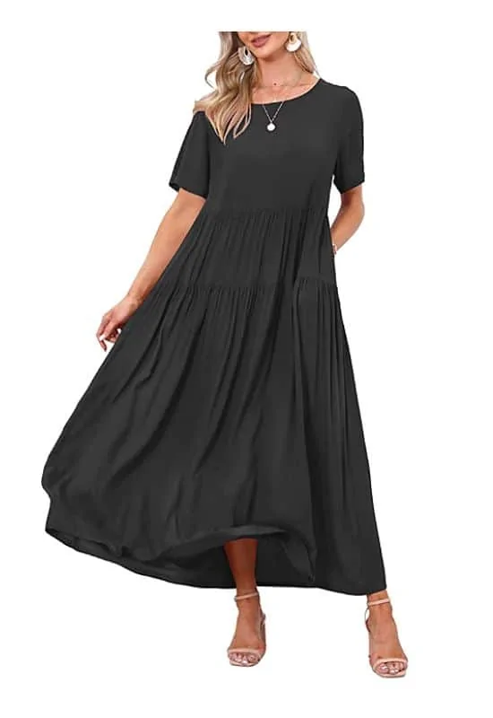 plus size black dress summer funeral