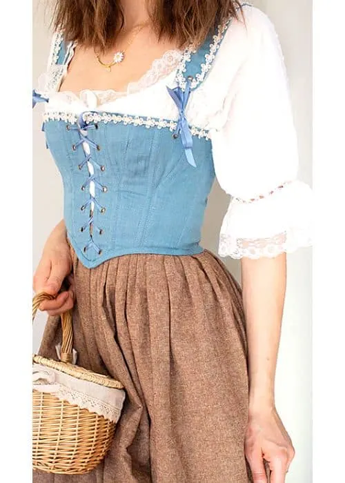 4Princess Belle inspired outfit disneybound Belle Blue Linen Regency Stays