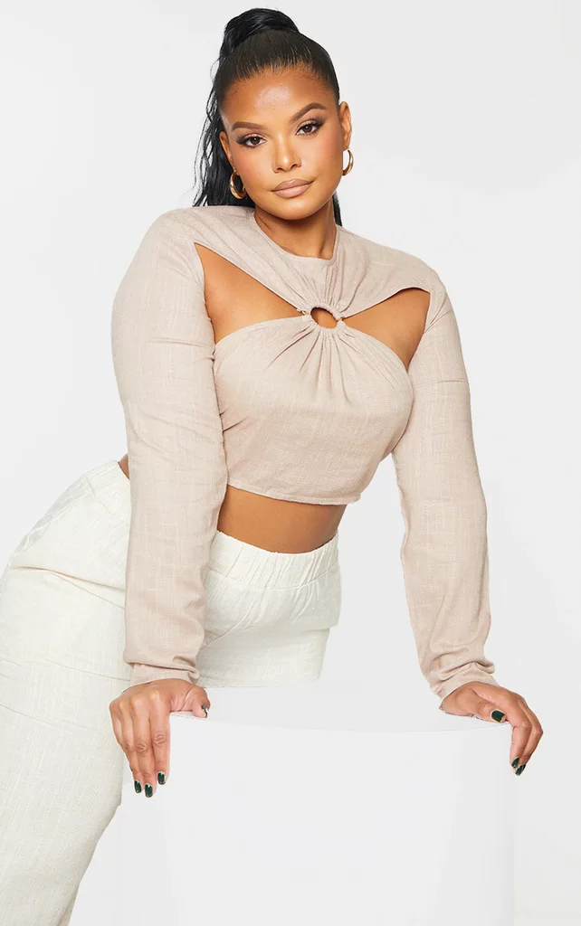 Minimize a large bust with cut-out crop top