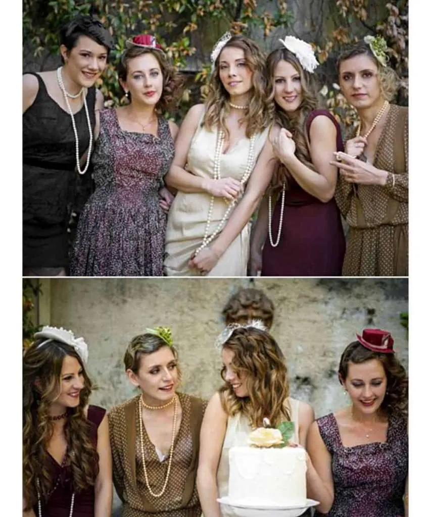 long necklaces tea party retro