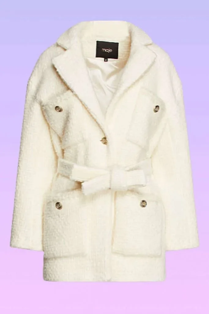 white belted maje jacket
