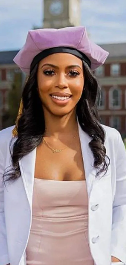 black women white coat outfit