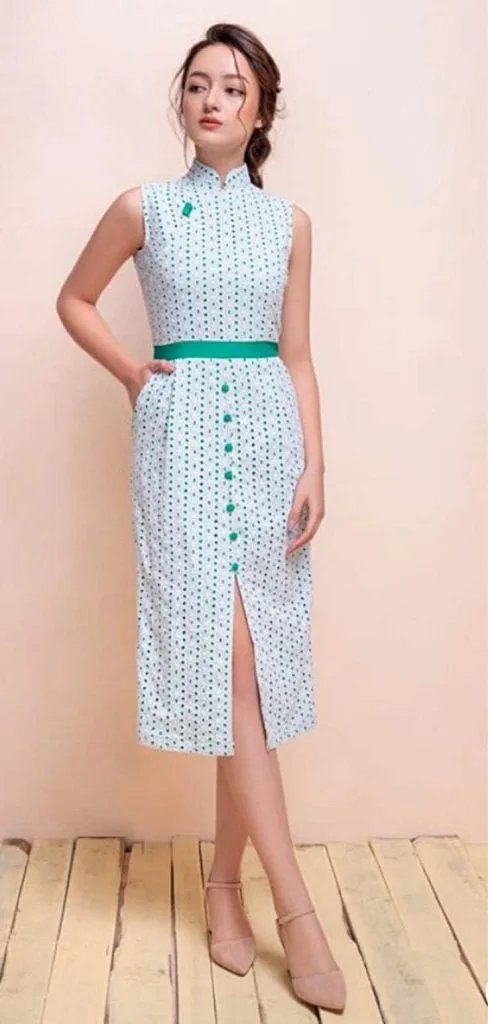 Qipao and nude heels outfits