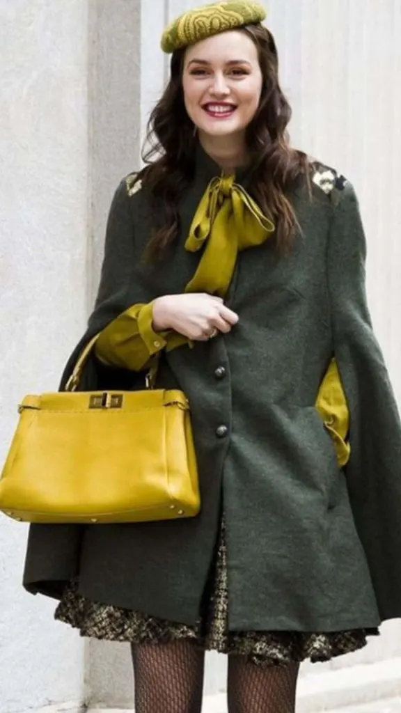 Blair Waldorf cape coat outfit