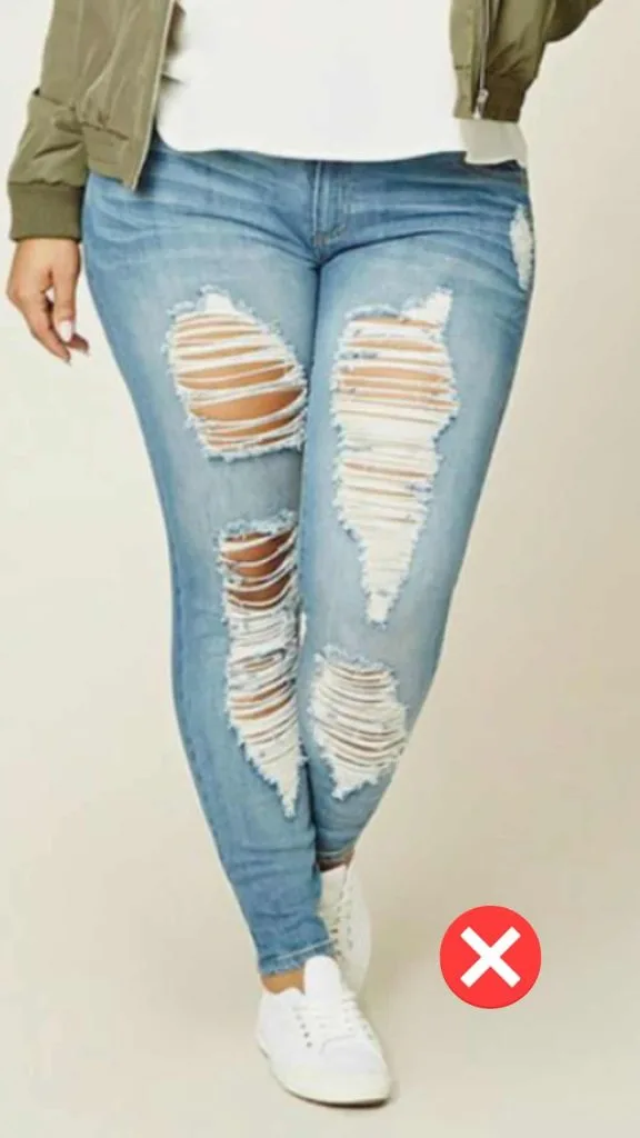 avoid distressed jeans