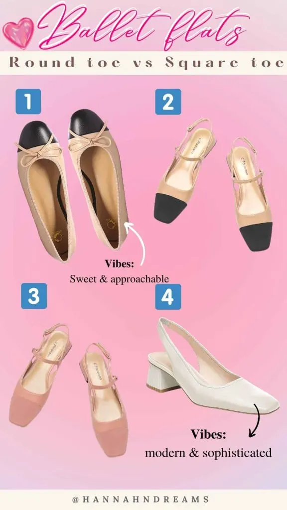 Square toe ballet flats