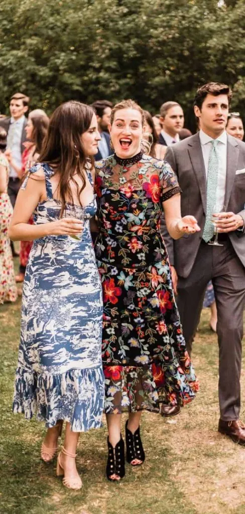 floral black dress wedding guest