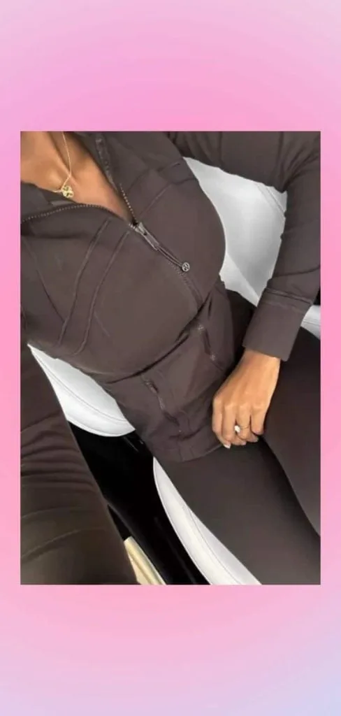 brown Lululemon Define jacket monochrome outfit