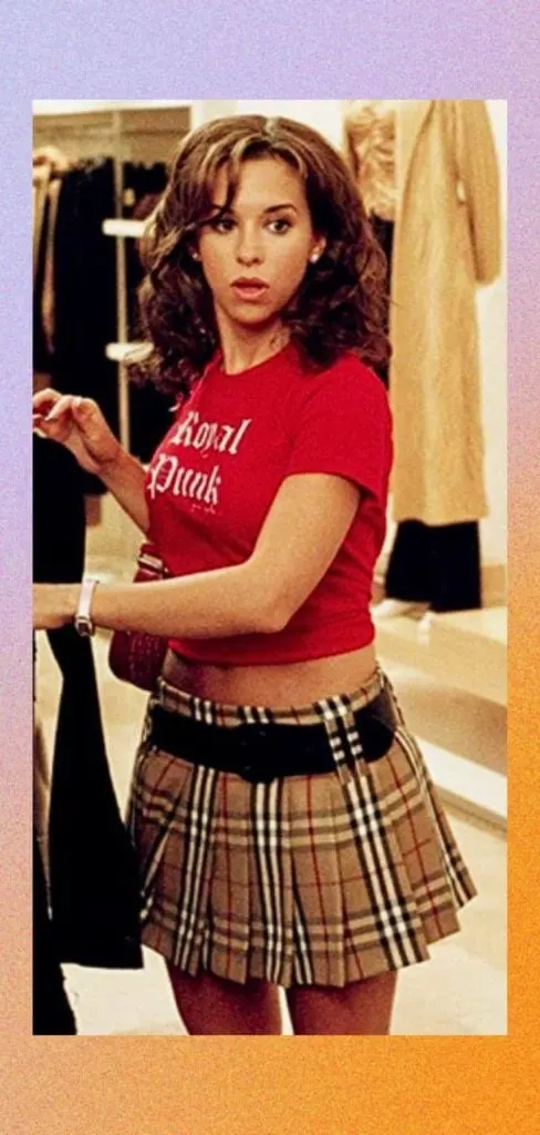 mean girls Royal Punk tee Burberry mini skirt