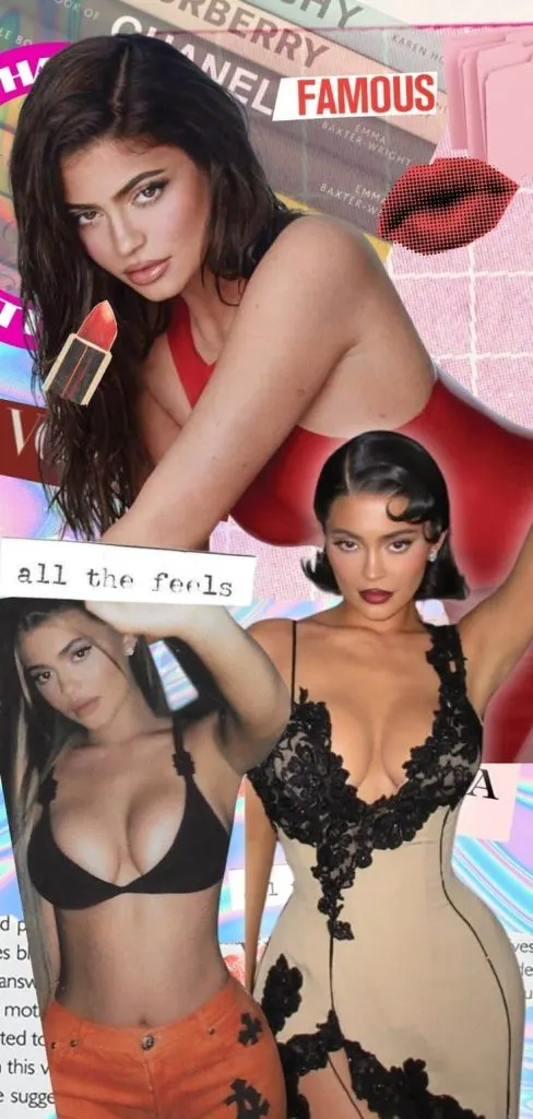 Kylie Jenner red dress iPhone wallpaper