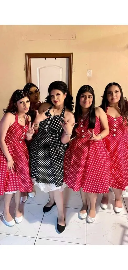 polka dot dress surprise dance