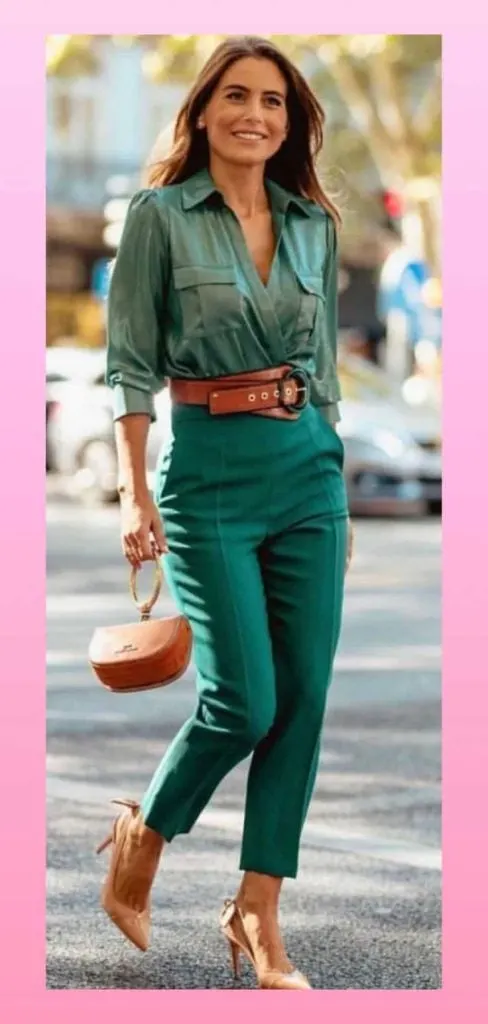 what to wear to emerald green pants