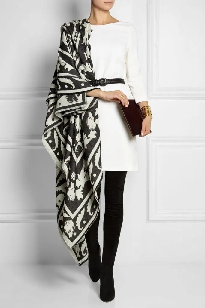 how to wear a scarf with a formal dress