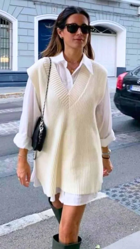 white vest and shirt