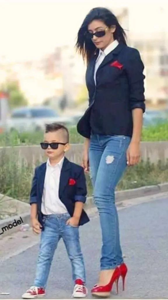 blazer outfit formal mom and son