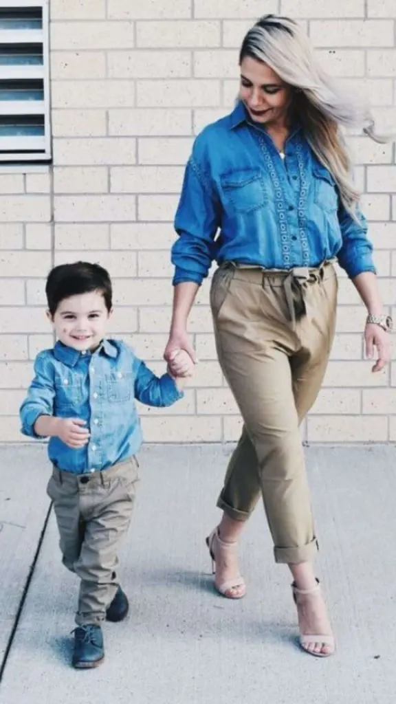 Chambray shirt & khaki pants