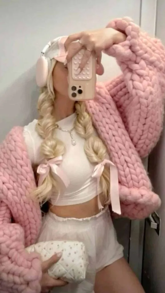 pilates outfit pigtails