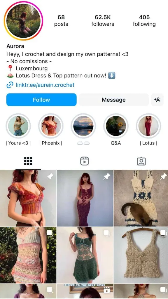 instagram crochet clothing brands