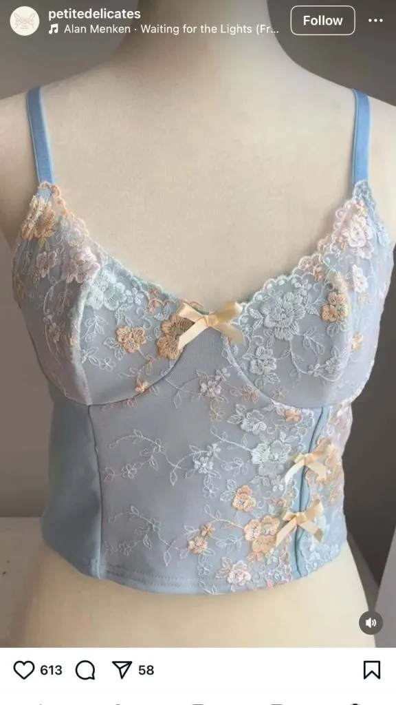 delicate blue lace top