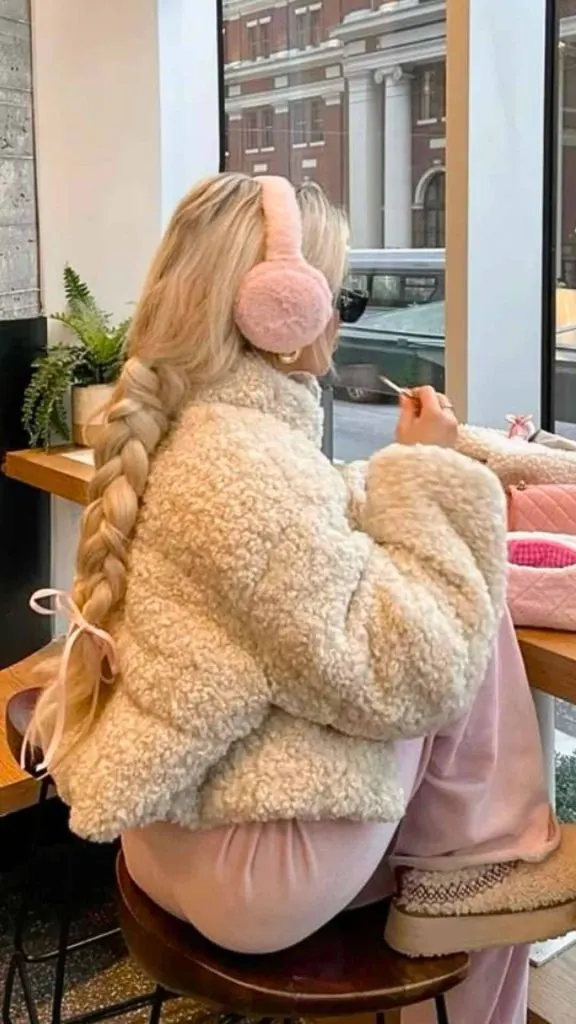 Cute winter outfit with earmuffs